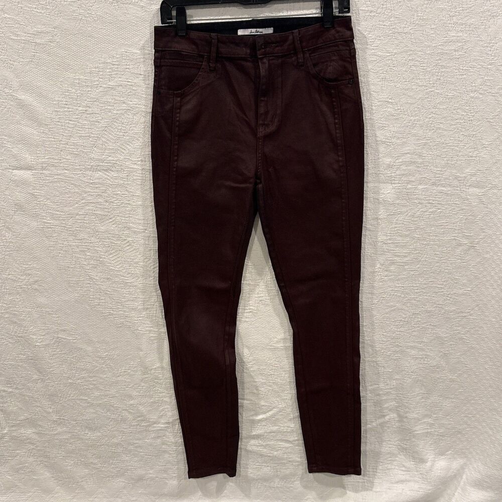 Sam Edelman Stiletto High Rise Skinny Ankle Coated burgundy Pants Sz 8/29